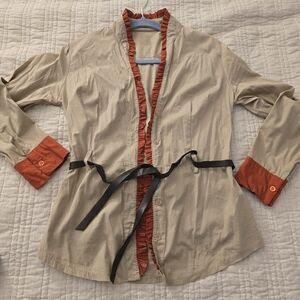 Belted ruffle shirt size xs s